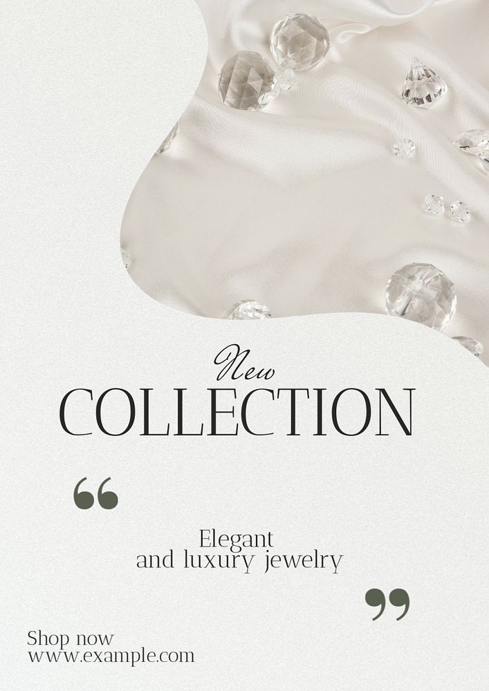 New jewelry collection  poster template, editable text and design