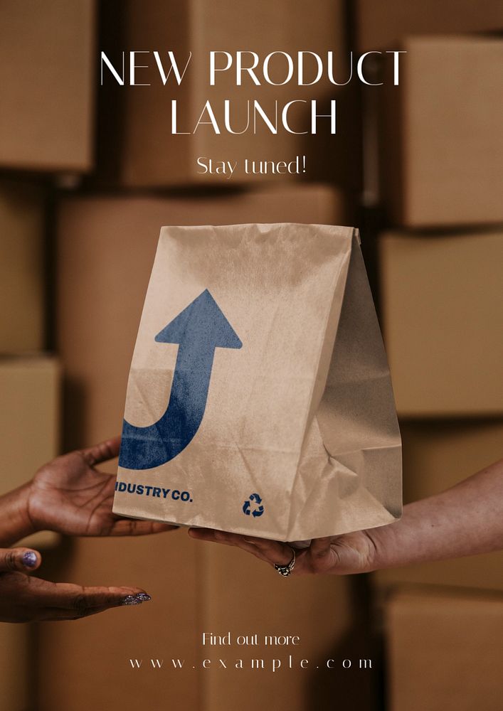 New product launch poster template, editable text and design