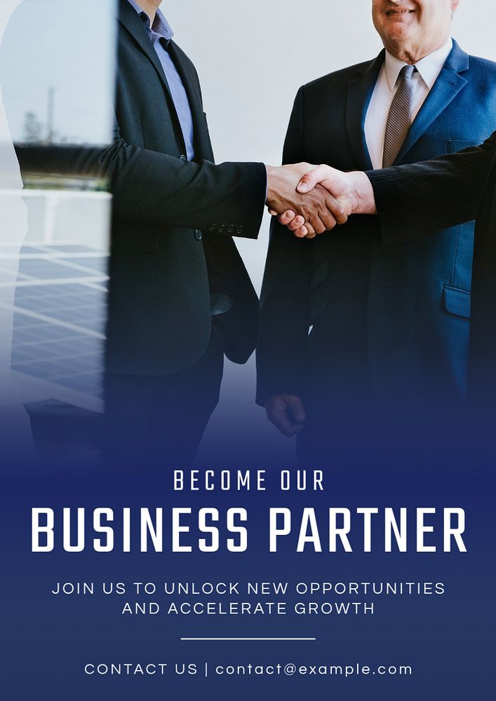 Business partner poster template, editable text and design