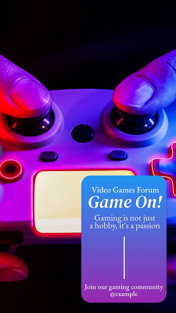 Video games  Instagram story template, editable text