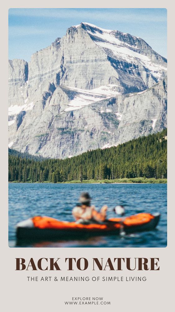 Nature & simple life  Instagram story template, editable text