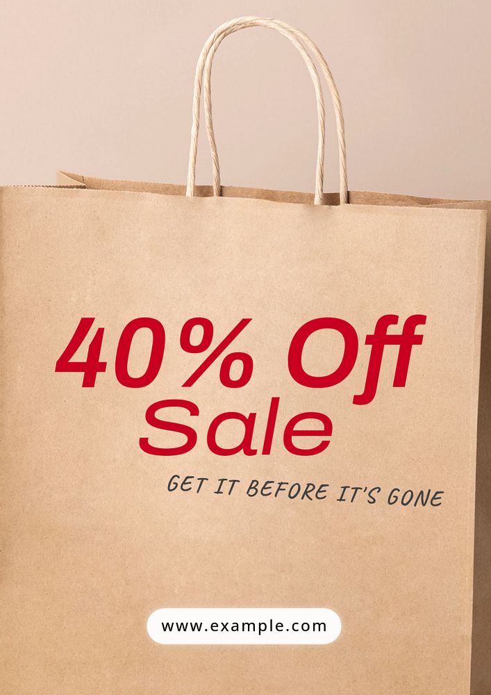 Sale poster template, editable text and design