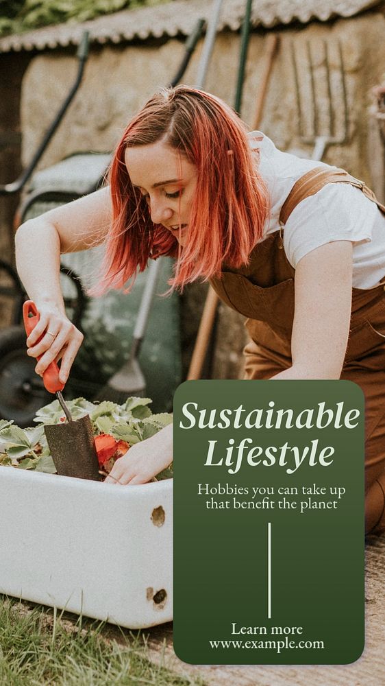 Sustainable lifestyle  Instagram story template, editable text