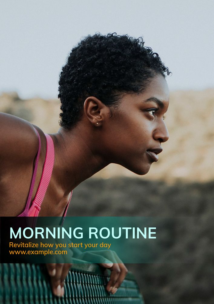 Morning routine  poster template, editable text and design