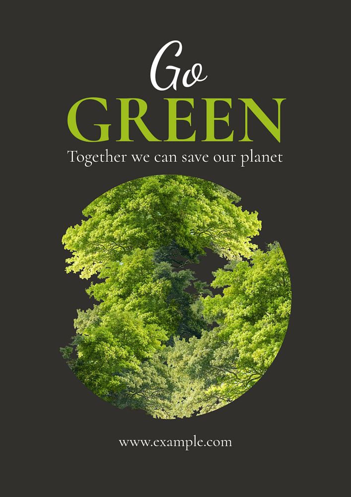 Go green poster template, editable text and design