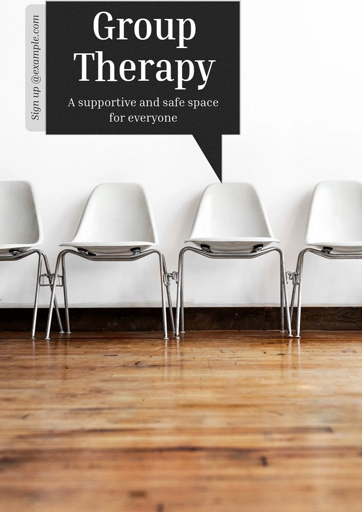 Group therapy  poster template, editable text and design