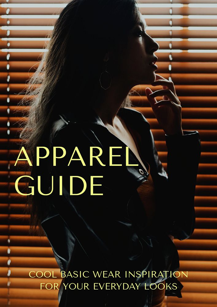 Apparel guide poster template, editable text and design