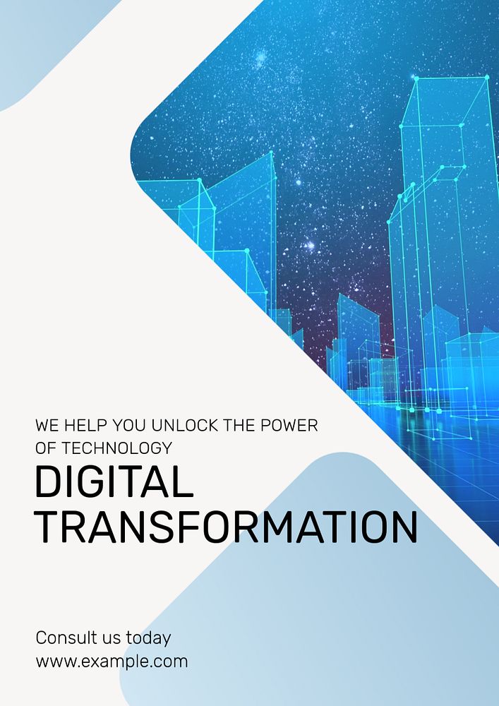 Digital transformation  poster template, editable text and design