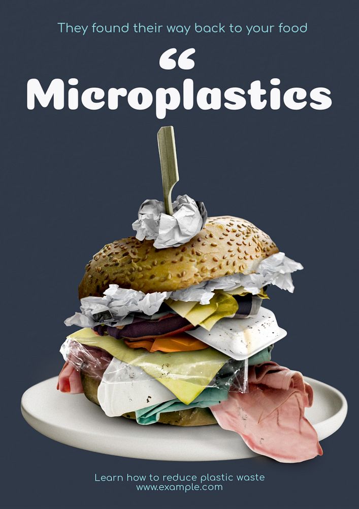 Microplastics poster template, editable text and design