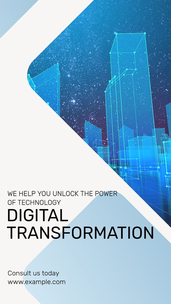 Digital transformation  Instagram story template, editable text