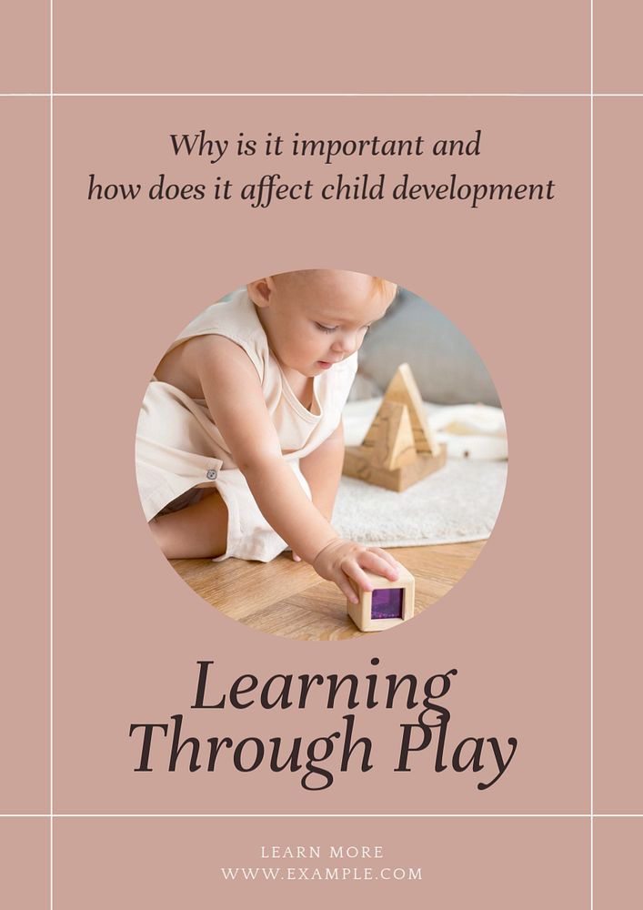 Learning through play  poster template, editable text and design