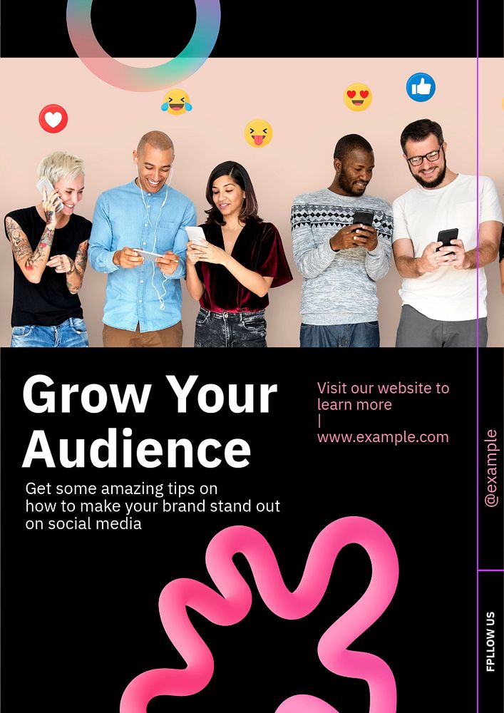 Audience strategy  poster template, editable text and design