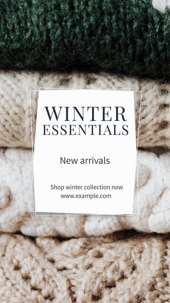 Winter essentials  Instagram story template, editable text