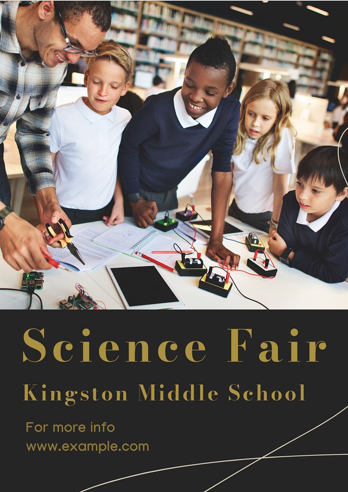 Science Fair poster template, editable text and design