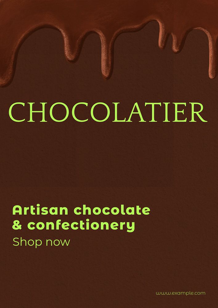 Chocolatier poster template, editable text and design