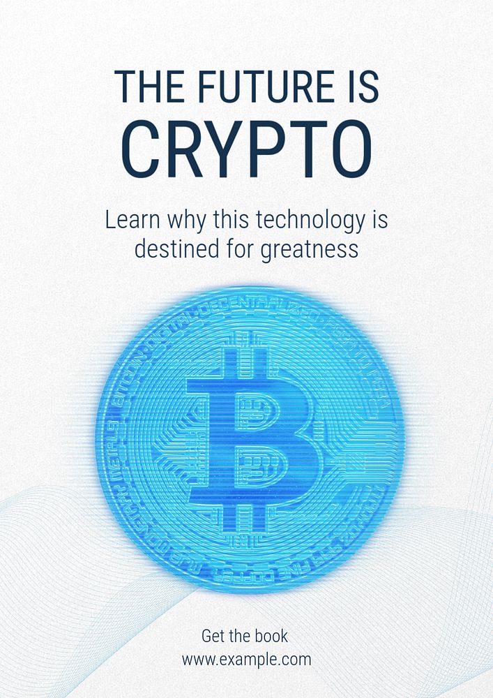 Bitcoin and technology poster template, editable text and design