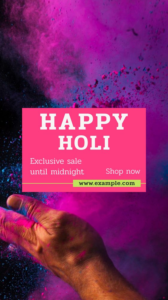 Happy holi sale  Instagram story template, editable text