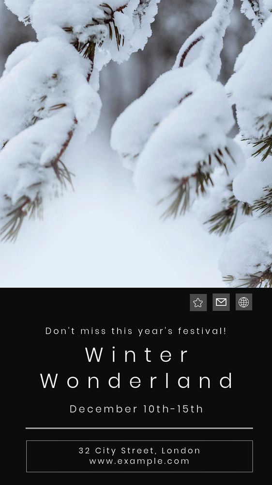 Winter wonderland Instagram story template, editable text