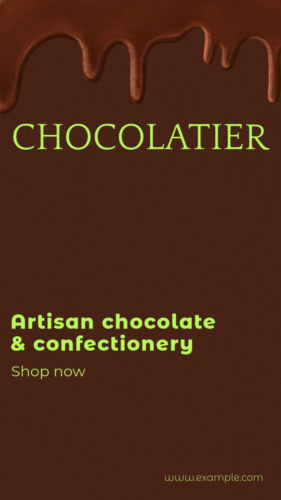 Chocolatier Instagram story template, editable text