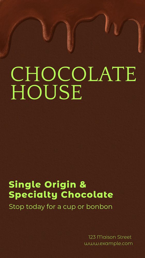 Chocolate shop Instagram story template, editable text