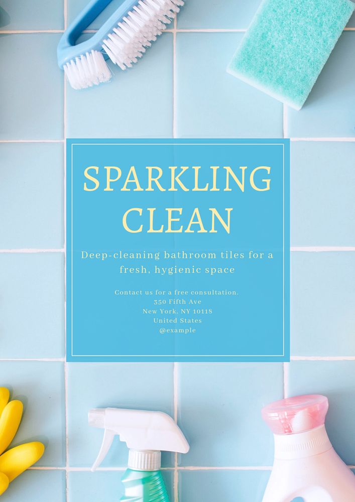 sparkling clean  poster template, editable text and design