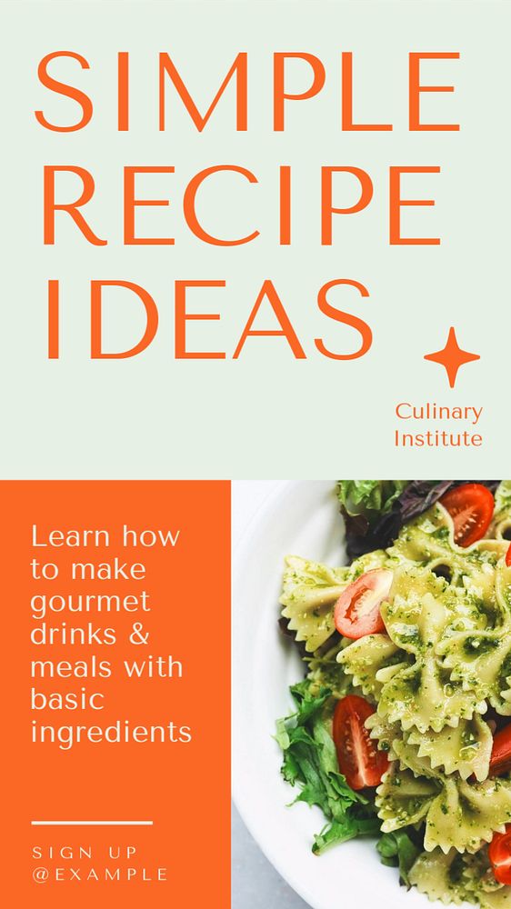 Recipe ideas  Instagram story template, editable text