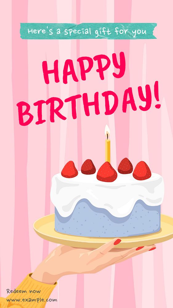 Happy birthday Instagram story template, editable design