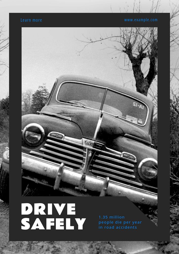 Drive safely  poster template, editable text and design