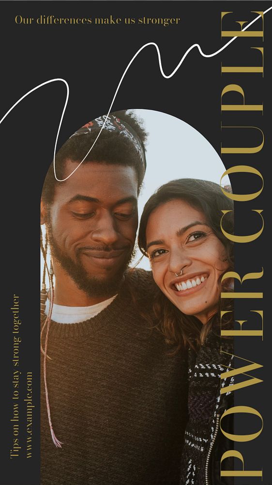 Power couple  Instagram story template, editable text