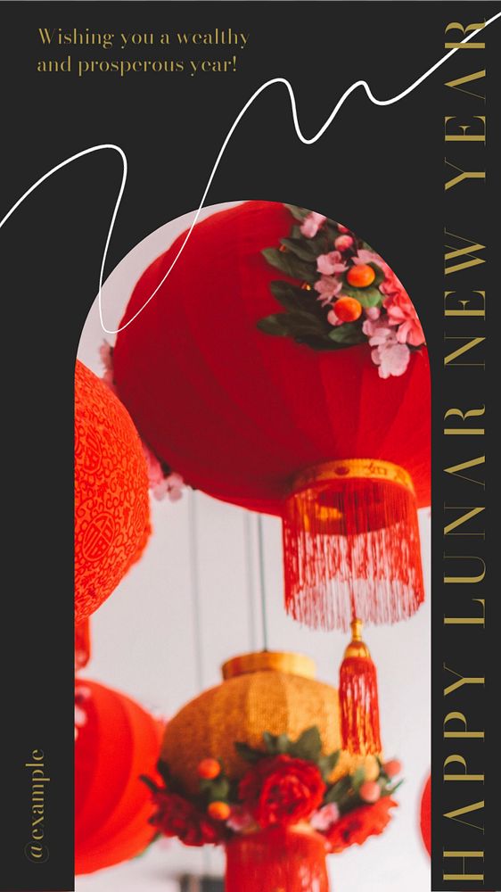 Lunar New Year  Instagram story template, editable text