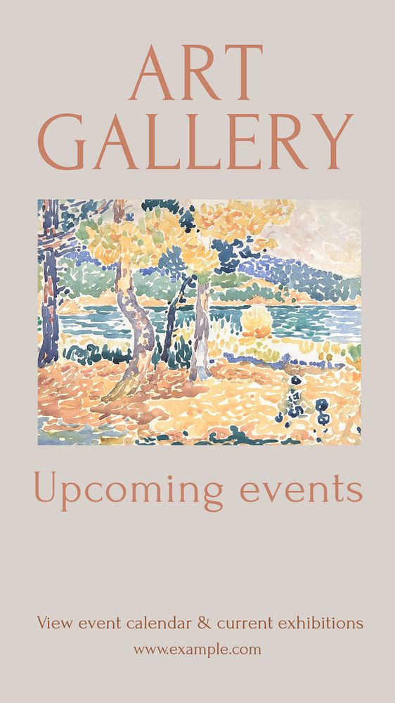 Art gallery events  Instagram story template, editable text