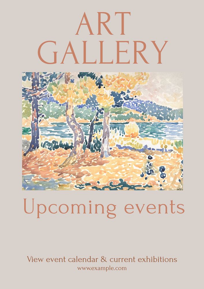 Art gallery events  poster template, editable text and design