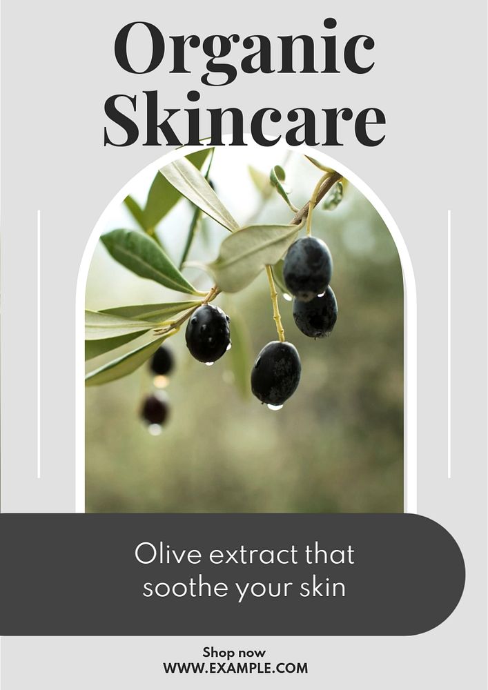 Organic skincare  poster template, editable text and design