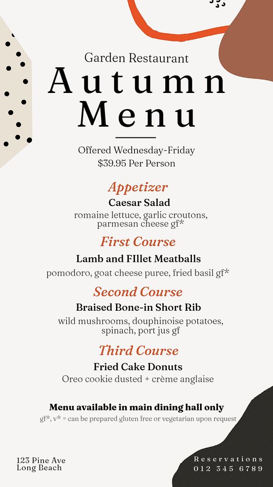 Restaurant menu Instagram story template, editable text