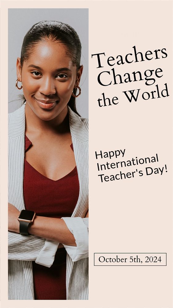 Teacher day  Instagram story template, editable text