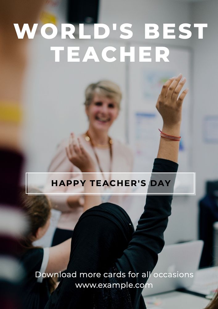 Teacher's day poster template, editable text and design