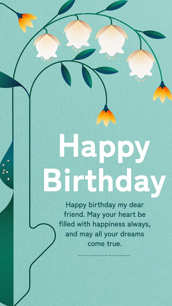 Happy birthday Instagram story template, editable text