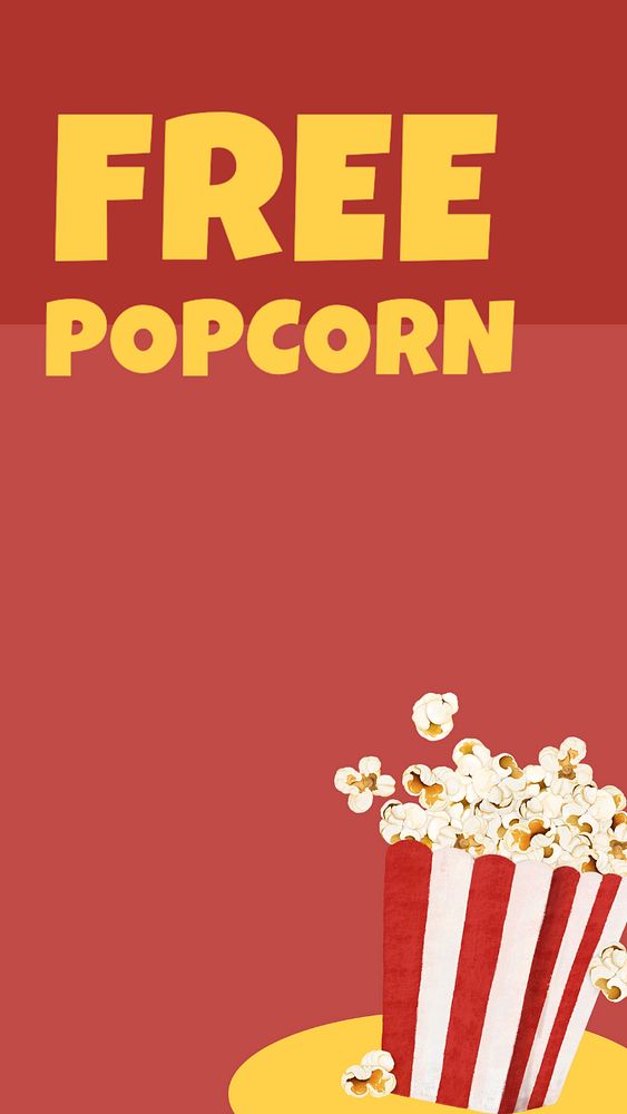 Free popcorn Instagram story template, editable text