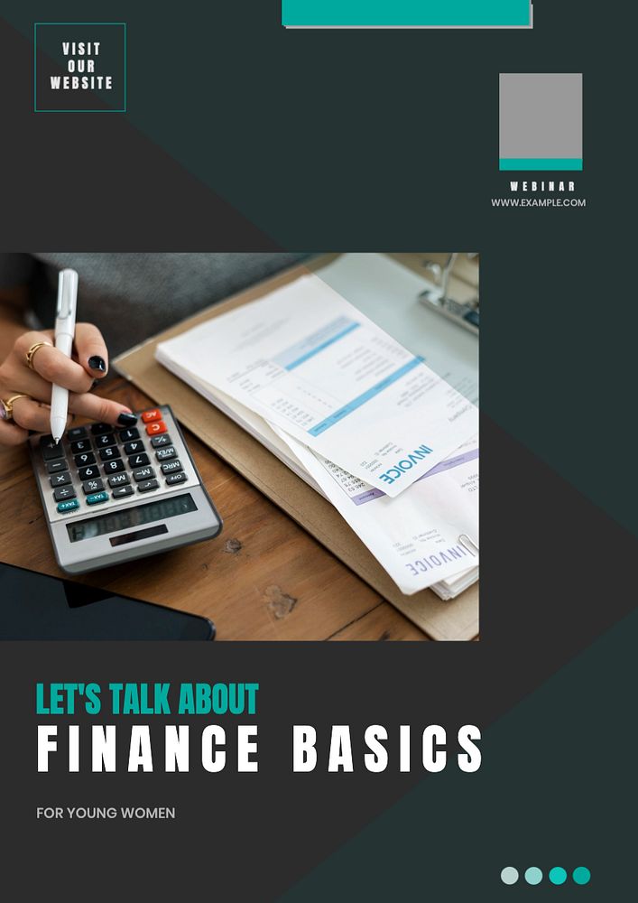 Finance basics poster template, editable text and design