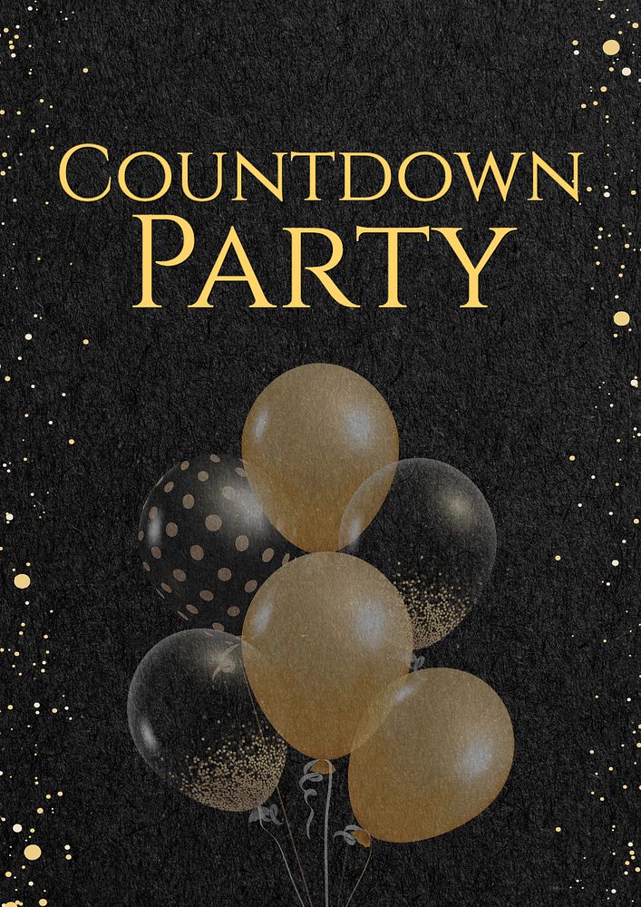 Countdown party poster template, editable text and design