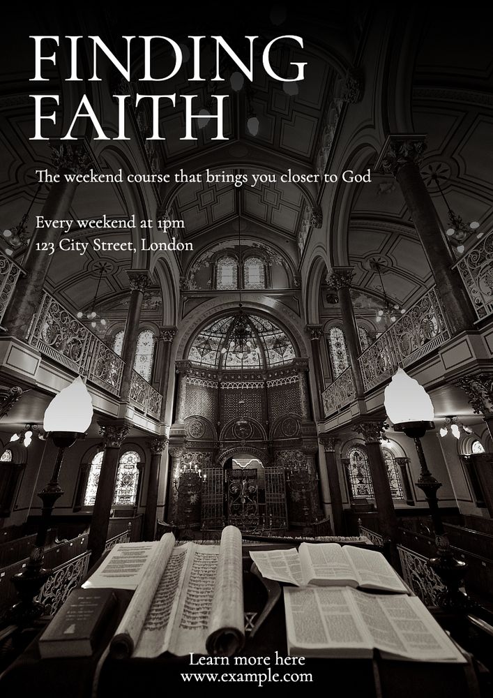 Finding faith poster template, editable text and design