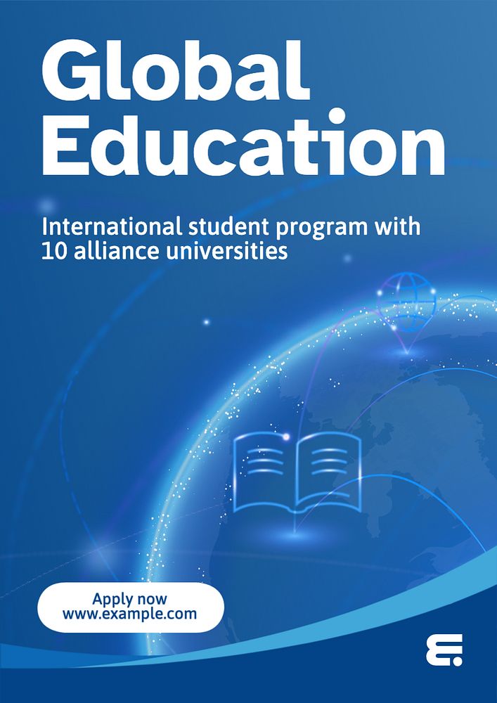 Global education poster template, editable text and design