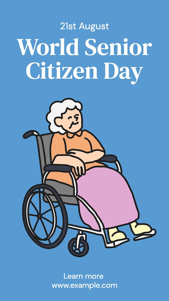 Senior citizen day Instagram story template, editable text