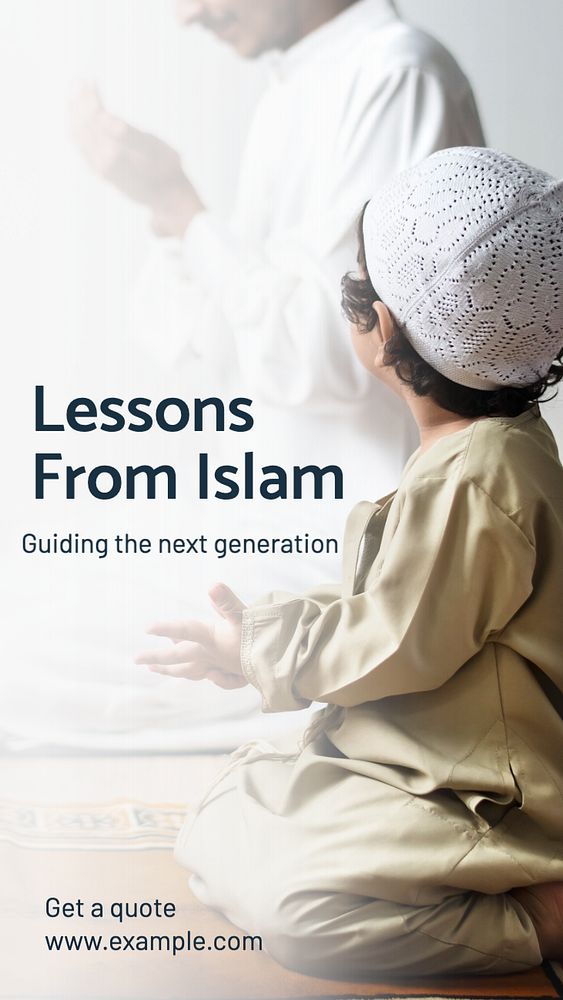 Lessons from Islam  Instagram story template, editable text