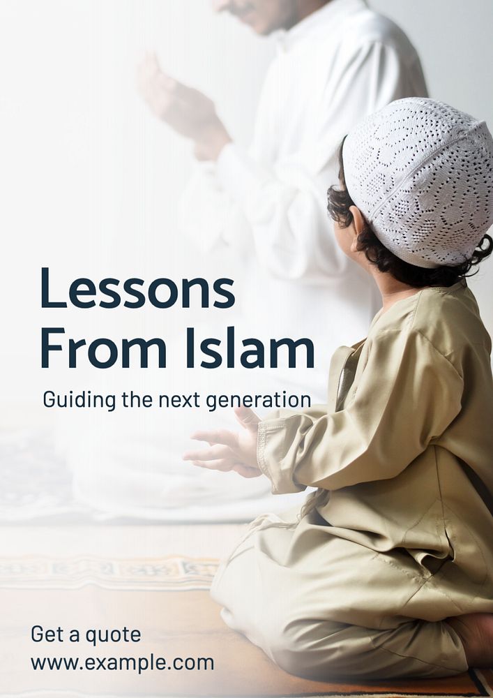 Lessons from Islam  poster template, editable text and design