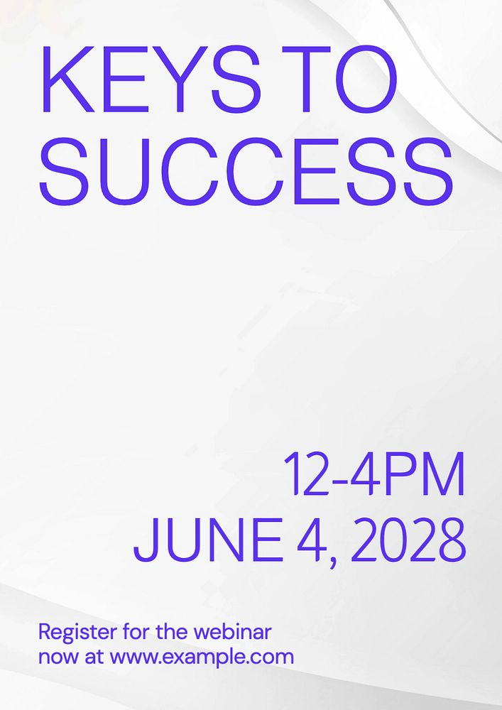 Keys to success poster template, editable text and design