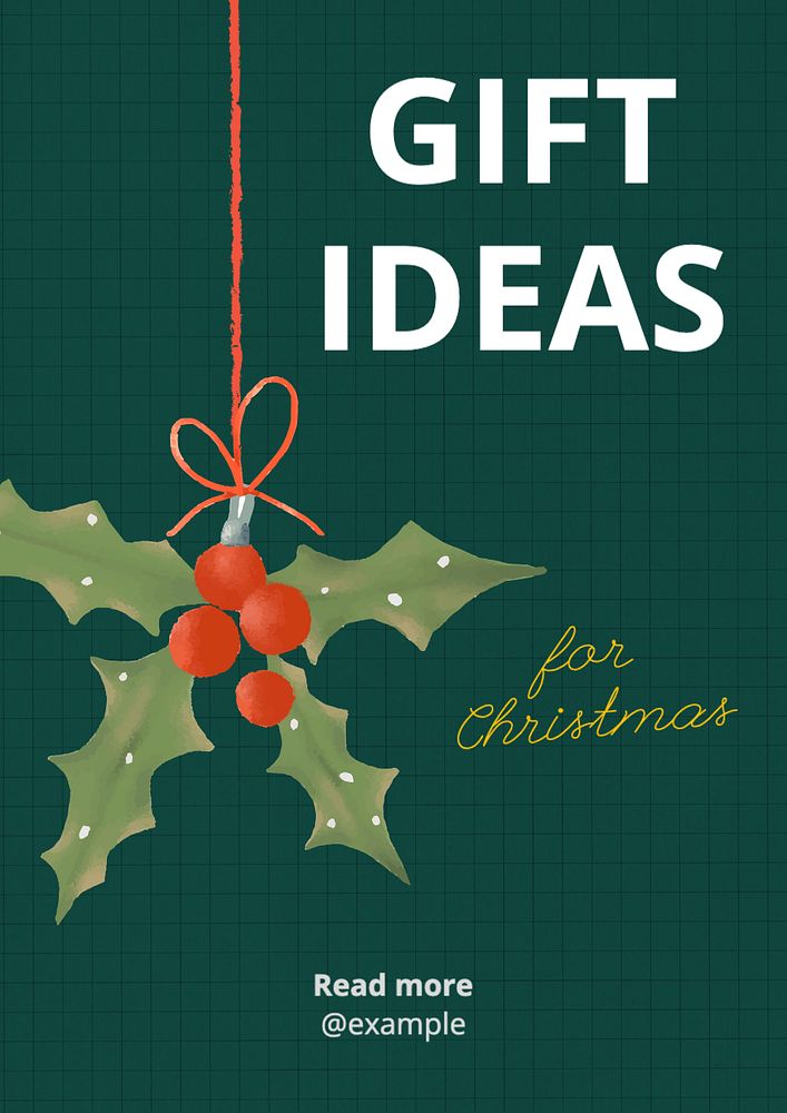 Gift ideas  poster template, editable text and design