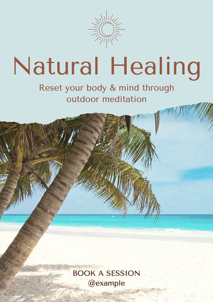 Natural healing  poster template, editable text and design