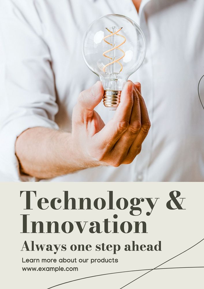 Technology & innovation  poster template, editable text and design