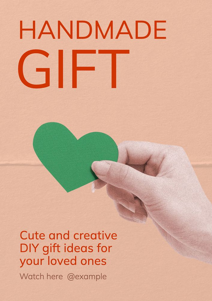 Handmade gift poster template, editable text and design